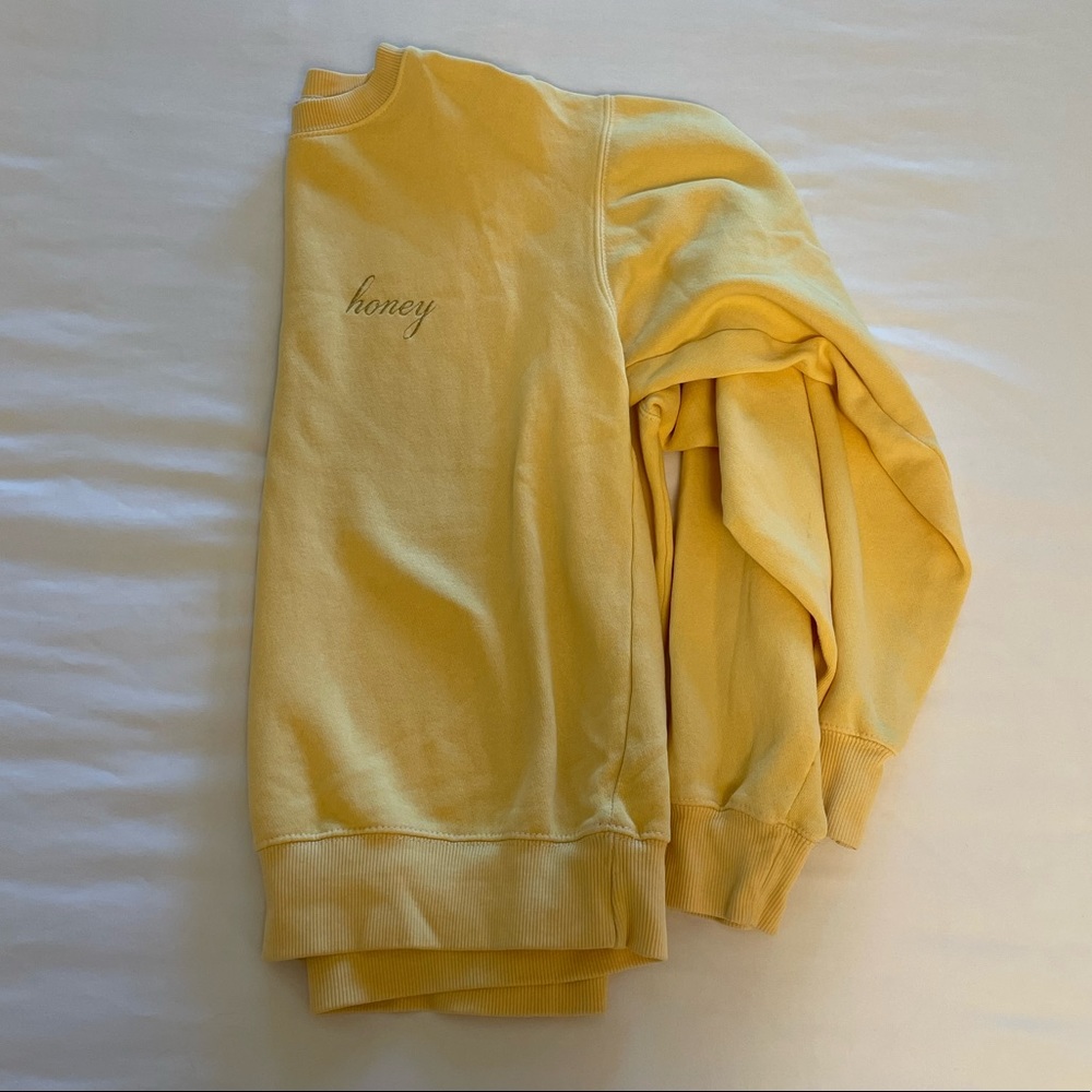 Brandy Melville Erica Honey Embroidered Sweatshirt
